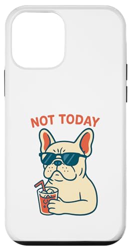 Französische Bulldogge Not Today Hipster trinkt Limonade, Vintage-Kunst Hülle für iPhone 12 mini von Dog Pop Art Prints