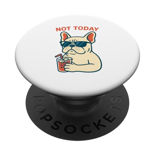 Französische Bulldogge Not Today Hipster trinkt Limonade, Vintage-Kunst PopSockets Klebender PopGrip Französische Bulldogge Not Today Hipster trinkt Limonade, Vintage-Kunst PopSockets Klebender PopGrip von Dog Pop Art Prints