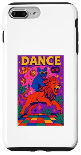 Französische Bulldogge reitet einen Löwen Tanz, helle Kunst, cooler Frenchie Hülle für iPhone 7 Plus/8 Plus von Dog Pop Art Prints