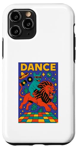 Französische Bulldogge reitet einen Löwentanz Bright Pop Art Frenchie Hülle für iPhone 11 Pro von Dog Pop Art Prints