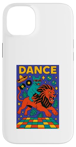 Französische Bulldogge reitet einen Löwentanz Bright Pop Art Frenchie Hülle für iPhone 14 Plus von Dog Pop Art Prints