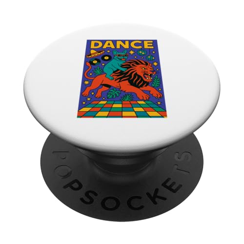 Französische Bulldogge reitet einen Löwentanz Bright Pop Art Frenchie PopSockets Klebender PopGrip Französische Bulldogge reitet einen Löwentanz Bright Pop Art Frenchie PopSockets Klebender PopGrip von Dog Pop Art Prints