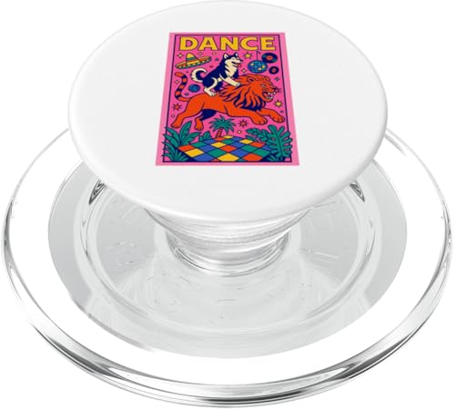 Husky Riding a Lion Dance Bright Pop Art Sibirian Husky PopSockets PopGrip für MagSafe Husky Riding a Lion Dance Bright Pop Art Sibirian Husky PopSockets PopGrip für MagSafe von Dog Pop Art Prints