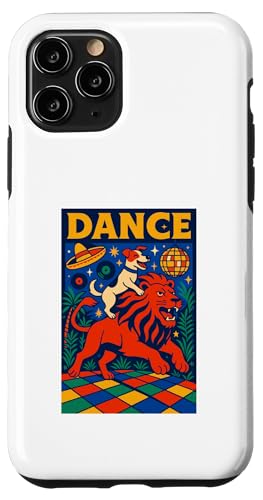 Jack Russell Terrier reitet einen Löwen Tanz, helle Pop-Art Hülle für iPhone 11 Pro Jack Russell Terrier reitet einen Löwen Tanz, helle Pop-Art Hülle für iPhone 11 Pro von Dog Pop Art Prints