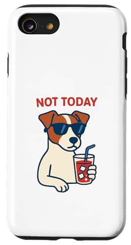 Jack Russell Terrier trinkt heute nicht Limonade Vintage Hülle für iPhone SE (2020) / 7 / 8 von Dog Pop Art Prints