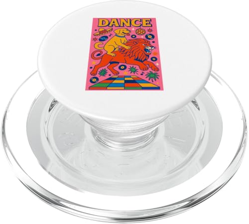Labrador reitet einen Löwen Tanz, helle Kunst, Golden Retriever PopSockets PopGrip für MagSafe von Dog Pop Art Prints