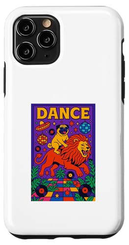 Mops reitet einen Löwen Tanz, helle Pop-Art, lustig Hülle für iPhone 11 Pro Mops reitet einen Löwen Tanz, helle Pop-Art, lustig Hülle für iPhone 11 Pro von Dog Pop Art Prints