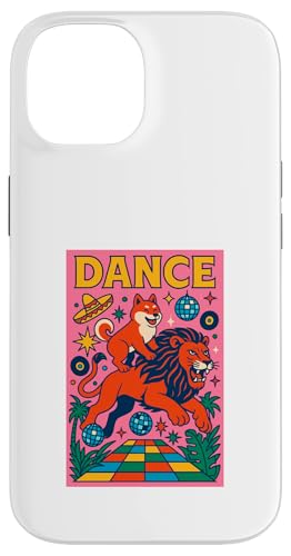 Shiba Inu reitet auf einem Löwen, tanzt helle Pop-Art Hülle für iPhone 14 Shiba Inu reitet auf einem Löwen, tanzt helle Pop-Art Hülle für iPhone 14 von Dog Pop Art Prints