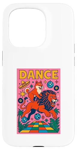 Shiba Inu reitet auf einem Löwen, tanzt helle Pop-Art Hülle für iPhone 15 Pro Shiba Inu reitet auf einem Löwen, tanzt helle Pop-Art Hülle für iPhone 15 Pro von Dog Pop Art Prints