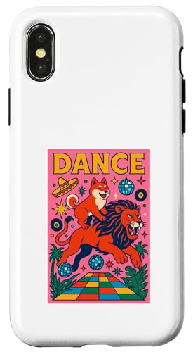 Shiba Inu reitet auf einem Löwen, tanzt helle Pop-Art Hülle für iPhone X/XS Shiba Inu reitet auf einem Löwen, tanzt helle Pop-Art Hülle für iPhone X/XS von Dog Pop Art Prints