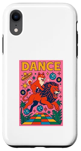Shiba Inu reitet auf einem Löwen, tanzt helle Pop-Art Hülle für iPhone XR Shiba Inu reitet auf einem Löwen, tanzt helle Pop-Art Hülle für iPhone XR von Dog Pop Art Prints