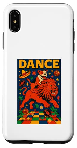 Staffordshire Bull Terrier reitet einen Löwentanz Pop Art Hülle für iPhone XS Max von Dog Pop Art Prints