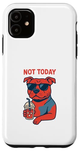 Staffordshire Bull Terrier trinkt heute nicht Limonade Vintage Hülle für iPhone 11 von Dog Pop Art Prints