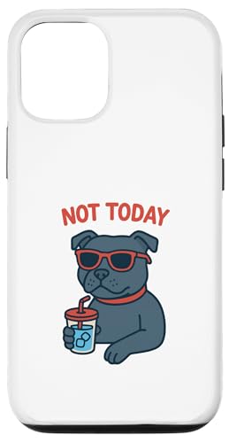 Staffordshire Bull Terrier trinkt heute nicht Limonade Vintage Hülle für iPhone 12/12 Pro von Dog Pop Art Prints