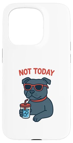 Staffordshire Bull Terrier trinkt heute nicht Limonade Vintage Hülle für iPhone 15 Pro von Dog Pop Art Prints
