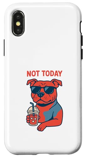 Staffordshire Bull Terrier trinkt heute nicht Limonade Vintage Hülle für iPhone X/XS von Dog Pop Art Prints