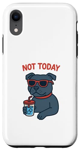 Staffordshire Bull Terrier trinkt heute nicht Limonade Vintage Hülle für iPhone XR von Dog Pop Art Prints