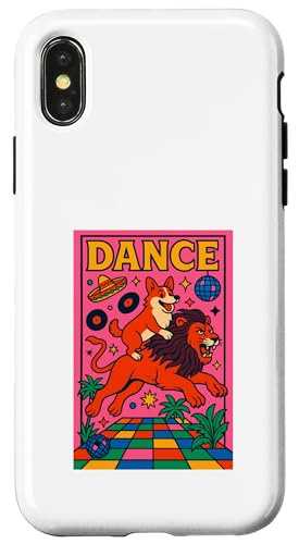 Welsh Corgi reitet auf einem Löwentanz, helle Pop-Art, lustiger Corgi Hülle für iPhone X/XS Welsh Corgi reitet auf einem Löwentanz, helle Pop-Art, lustiger Corgi Hülle für iPhone X/XS von Dog Pop Art Prints