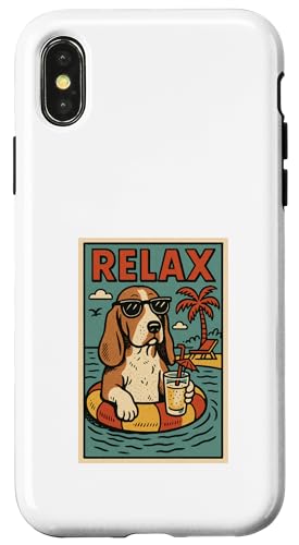 Basset Hound Relaxing Cooler Hund im Comicbuch-Stil, Relax Hülle für iPhone X/XS Basset Hound Relaxing Cooler Hund im Comicbuch-Stil, Relax Hülle für iPhone X/XS von Dog Pop Art Store