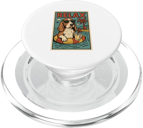 Basset Hound Relaxing Cooler Hund im Comicbuch-Stil, Relax PopSockets PopGrip für MagSafe von Dog Pop Art Store