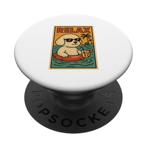 Bichon Entspannende Entspannung im Comicbuch-Stil PopSockets Klebender PopGrip Bichon Entspannende Entspannung im Comicbuch-Stil PopSockets Klebender PopGrip von Dog Pop Art Store