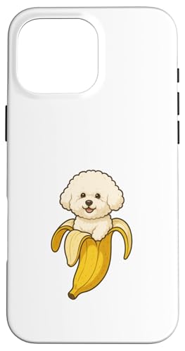 Bichon Frisé in einer Banane lustig Hülle für iPhone 16 Pro Max von Dog Pop Art Store