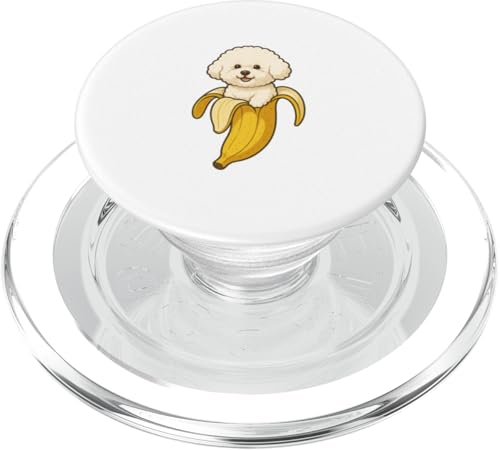 Bichon Frisé in einer Banane lustig PopSockets PopGrip für MagSafe von Dog Pop Art Store