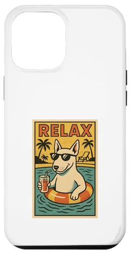 Bull Terrier Entspannend Relax im Comic-Stil Hülle für iPhone 12 Pro Max von Dog Pop Art Store