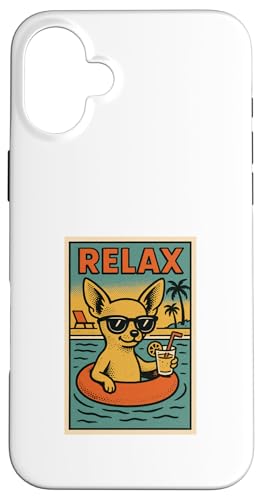 Chihuahua Relaxing Cool Dog im Comicbuch-Stil Relax Hülle für iPhone 16 Plus von Dog Pop Art Store