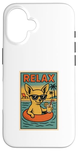 Chihuahua Relaxing Cool Dog im Comicbuch-Stil Relax Hülle für iPhone 16 von Dog Pop Art Store