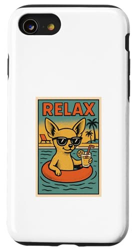 Chihuahua Relaxing Cool Dog im Comicbuch-Stil Relax Hülle für iPhone SE (2020) / 7 / 8 von Dog Pop Art Store