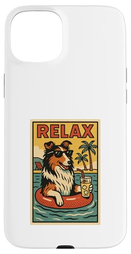Collie Relaxing Cooler Hund im Comicbuch-Stil Relax Hülle für iPhone 15 Plus Collie Relaxing Cooler Hund im Comicbuch-Stil Relax Hülle für iPhone 15 Plus von Dog Pop Art Store