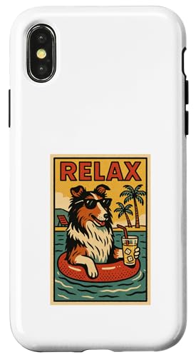 Collie Relaxing Cooler Hund im Comicbuch-Stil Relax Hülle für iPhone X/XS Collie Relaxing Cooler Hund im Comicbuch-Stil Relax Hülle für iPhone X/XS von Dog Pop Art Store