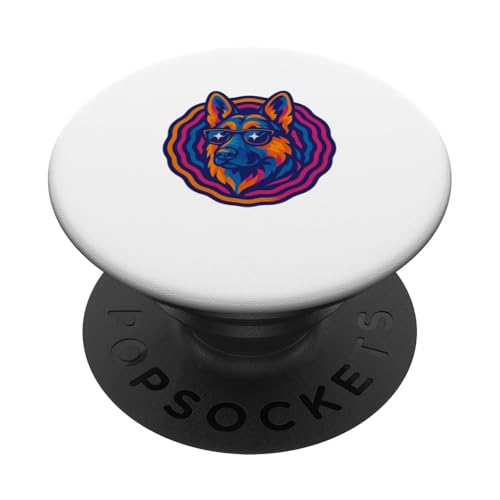 Deutscher Schäferhund mit Sonnenbrille, stilvolle Hunde-Pop-Art PopSockets Klebender PopGrip Deutscher Schäferhund mit Sonnenbrille, stilvolle Hunde-Pop-Art PopSockets Klebender PopGrip von Dog Pop Art Store