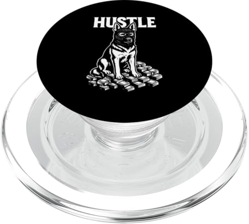 Deutscher Schäferhund mit Sturmhaube Gangster Hektik Geld PopSockets PopGrip für MagSafe von Dog Pop Art Store
