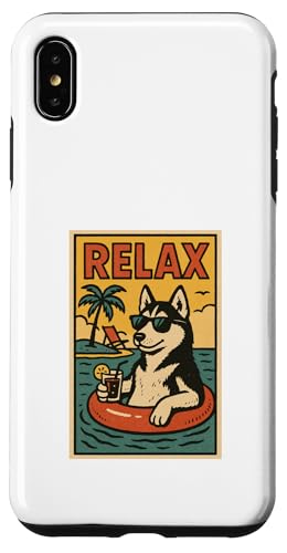 Entspannen Sie sich im Siberian Husky im Comicbuch-Stil Hülle für iPhone XS Max Entspannen Sie sich im Siberian Husky im Comicbuch-Stil Hülle für iPhone XS Max von Dog Pop Art Store