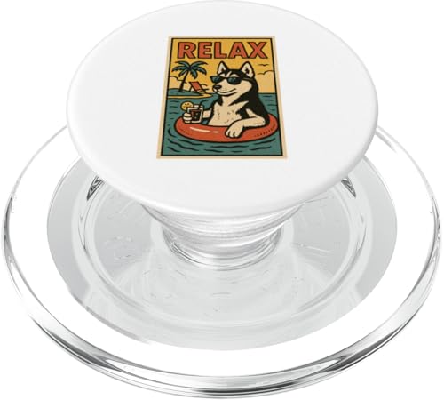 Entspannen Sie sich im Siberian Husky im Comicbuch-Stil PopSockets PopGrip für MagSafe Entspannen Sie sich im Siberian Husky im Comicbuch-Stil PopSockets PopGrip für MagSafe von Dog Pop Art Store