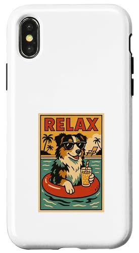 Entspannender Border Collie, cooler Hund, im Comicbuch-Stil, Relax Hülle für iPhone X/XS Entspannender Border Collie, cooler Hund, im Comicbuch-Stil, Relax Hülle für iPhone X/XS von Dog Pop Art Store