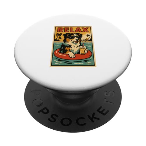 Entspannender Border Collie, cooler Hund, im Comicbuch-Stil, Relax PopSockets Klebender PopGrip Entspannender Border Collie, cooler Hund, im Comicbuch-Stil, Relax PopSockets Klebender PopGrip von Dog Pop Art Store