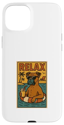 Entspannender Boxerhund, cooler Comic-Stil, Relax Hülle für iPhone 15 Plus Entspannender Boxerhund, cooler Comic-Stil, Relax Hülle für iPhone 15 Plus von Dog Pop Art Store