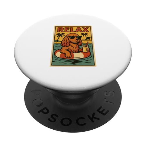 Entspannender Cocker Spaniel, cooler Hund, im Comicbuch-Stil, Relax PopSockets Klebender PopGrip von Dog Pop Art Store