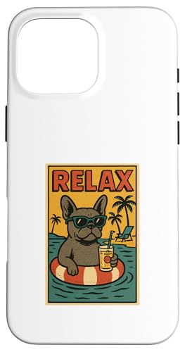 Französische Bulldogge Relaxing Comic Book Style Relax Frenchie Hülle für iPhone 16 Pro Max Französische Bulldogge Relaxing Comic Book Style Relax Frenchie Hülle für iPhone 16 Pro Max von Dog Pop Art Store