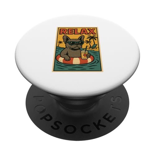 Französische Bulldogge Relaxing Comic Book Style Relax Frenchie PopSockets Klebender PopGrip Französische Bulldogge Relaxing Comic Book Style Relax Frenchie PopSockets Klebender PopGrip von Dog Pop Art Store