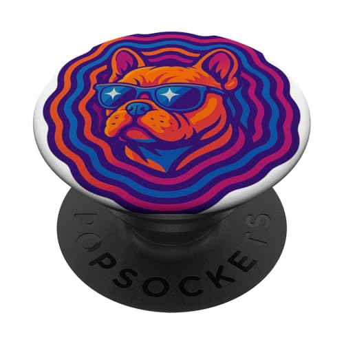 Französische Bulldogge mit Sonnenbrille, stilvolle Pop-Art-Frenchie PopSockets Klebender PopGrip Französische Bulldogge mit Sonnenbrille, stilvolle Pop-Art-Frenchie PopSockets Klebender PopGrip von Dog Pop Art Store