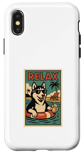 Husky Relaxing Dog im Comicbuch-Stil Relax Siberian Husky Hülle für iPhone X/XS Husky Relaxing Dog im Comicbuch-Stil Relax Siberian Husky Hülle für iPhone X/XS von Dog Pop Art Store
