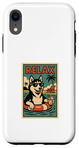 Husky Relaxing Dog im Comicbuch-Stil Relax Siberian Husky Hülle für iPhone XR Husky Relaxing Dog im Comicbuch-Stil Relax Siberian Husky Hülle für iPhone XR von Dog Pop Art Store