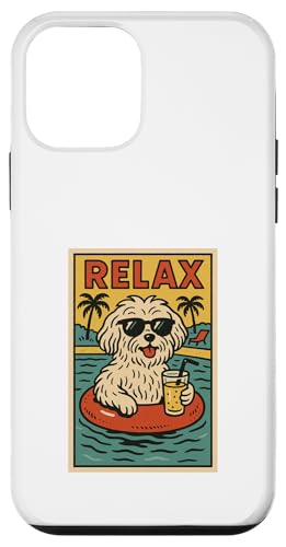 Malteser Hund Relaxing Cool Comic Book Style Relax Hülle für iPhone 12 mini von Dog Pop Art Store
