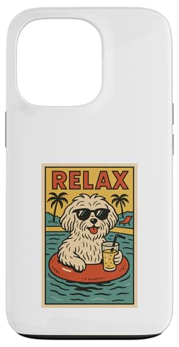 Malteser Hund Relaxing Cool Comic Book Style Relax Hülle für iPhone 13 Pro von Dog Pop Art Store
