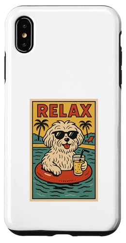 Malteser Hund Relaxing Cool Comic Book Style Relax Hülle für iPhone XS Max von Dog Pop Art Store