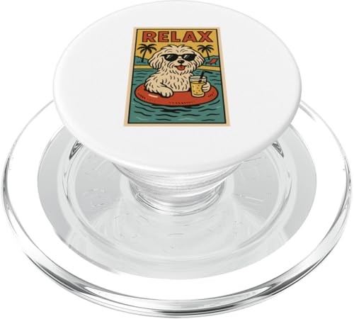 Malteser Hund Relaxing Cool Comic Book Style Relax PopSockets PopGrip für MagSafe Malteser Hund Relaxing Cool Comic Book Style Relax PopSockets PopGrip für MagSafe von Dog Pop Art Store